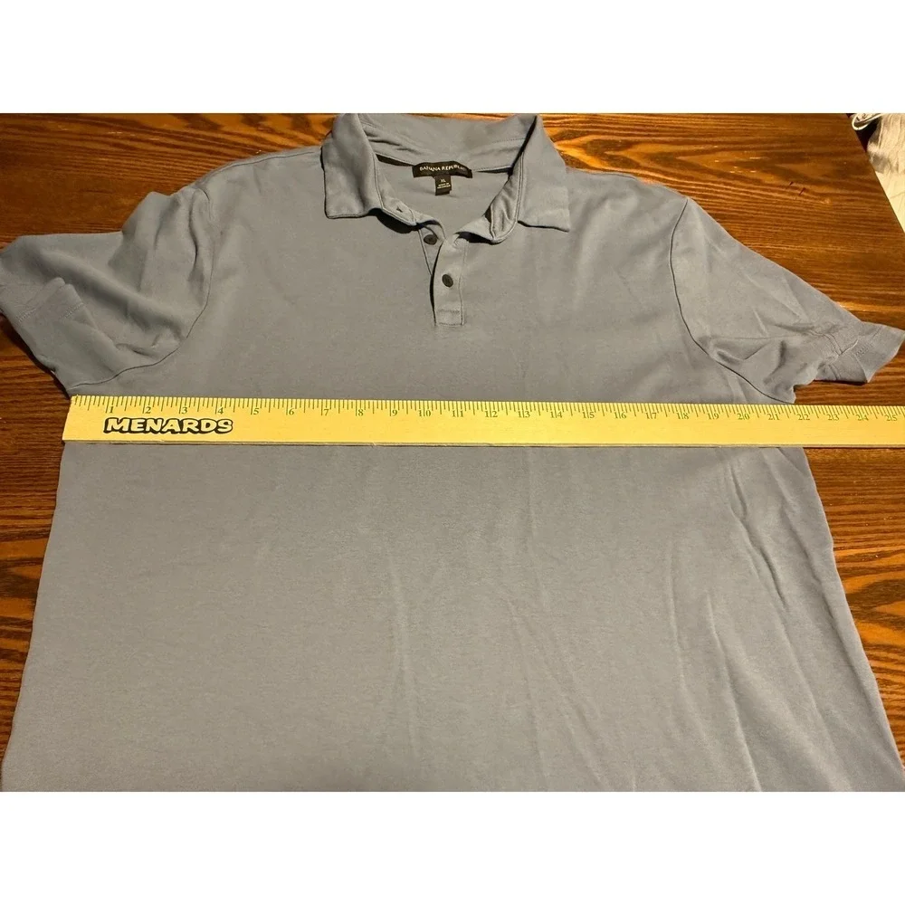 Banana Republic Men's XL Polo Shirt Slate Blue Short Sleeve‎ Cotton Golf Top